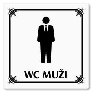 WC muži, 80x80mm, bílá, Nebraska